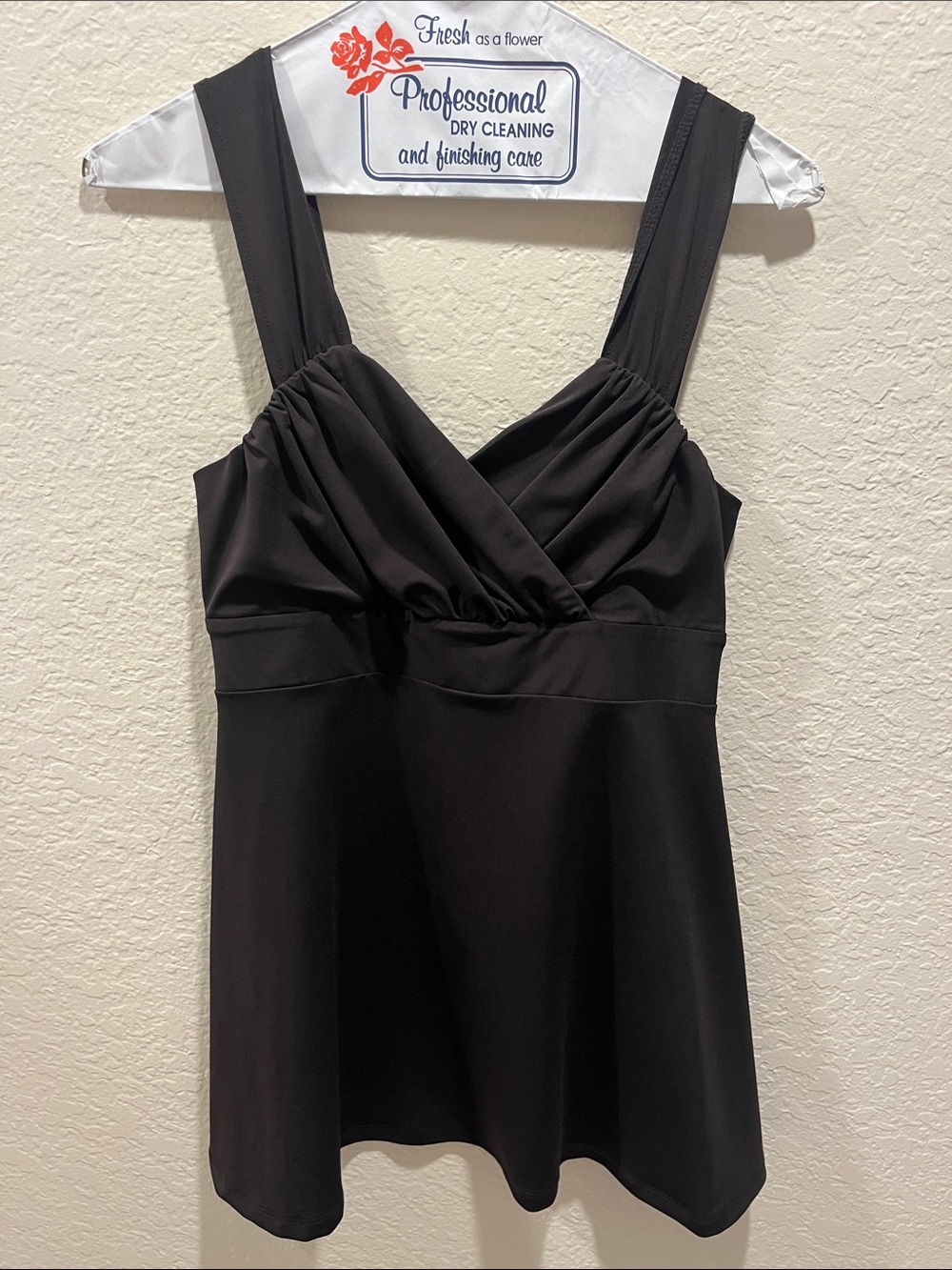 Michael Kors Brown Surplice Camisole with Wide Straps
